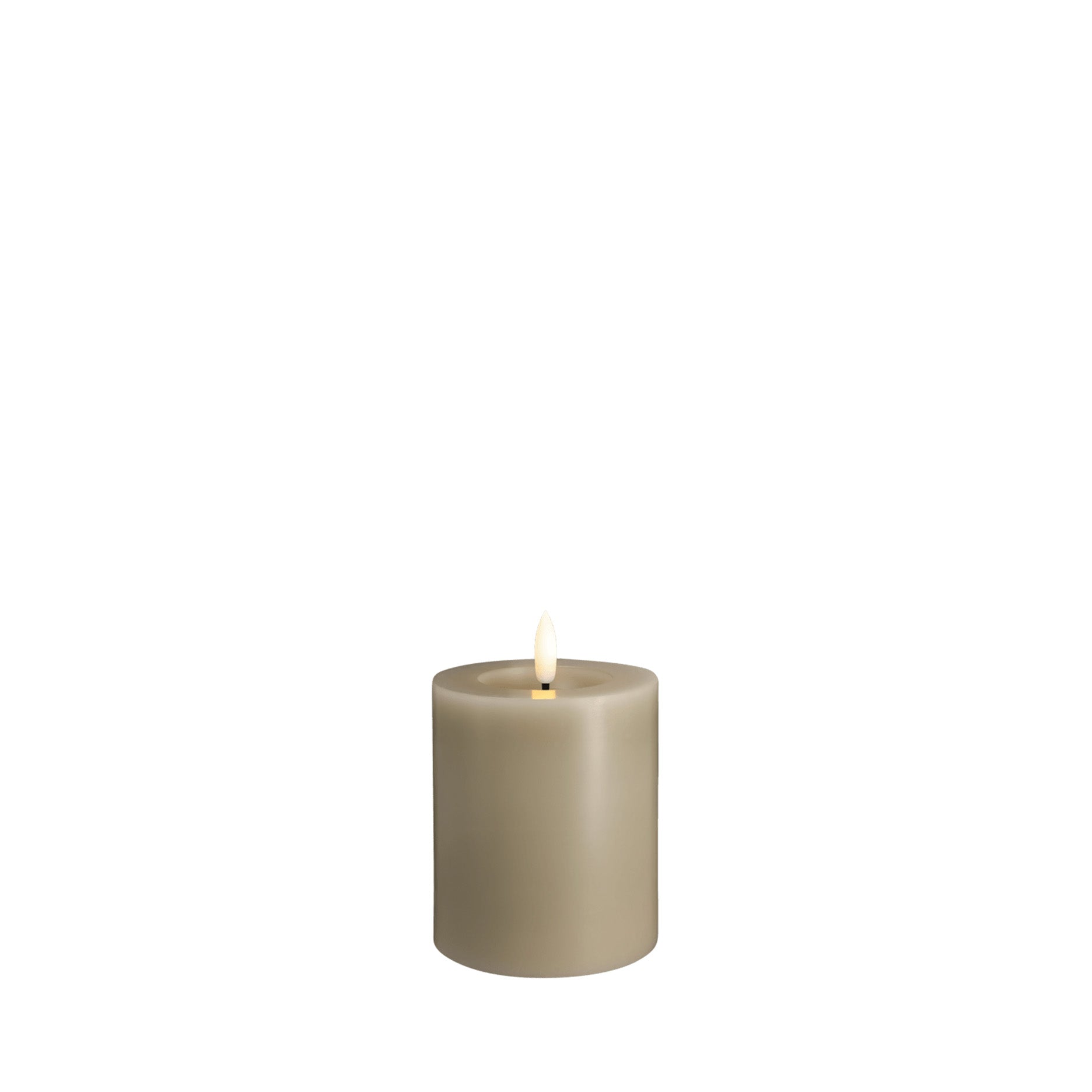 LED pillar candle 7,4x10 cm kit grey